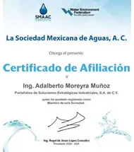 Certificado sociedad mexicana de aguas ac